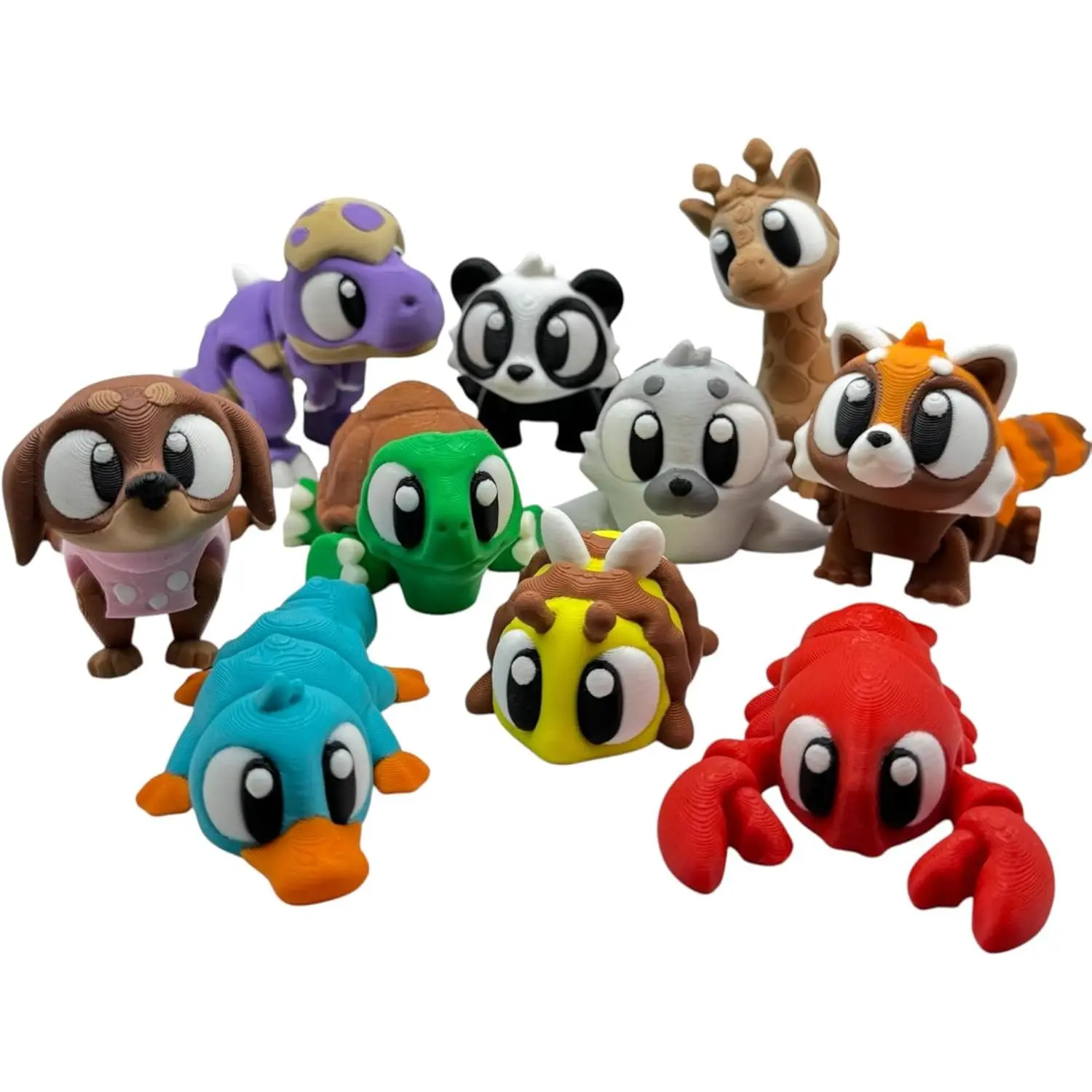 Articulated Animal Figurines – 10 Pcs Flexible Desk Fidget Set, Cute Collectible Decor, Stress Relief Figures for Home & Officefidget toys