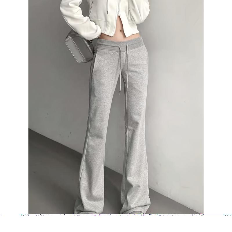 Drawstring Flare Leg Pants, Casual Forbidden Pants For Spring & Summer, Women's Clothing