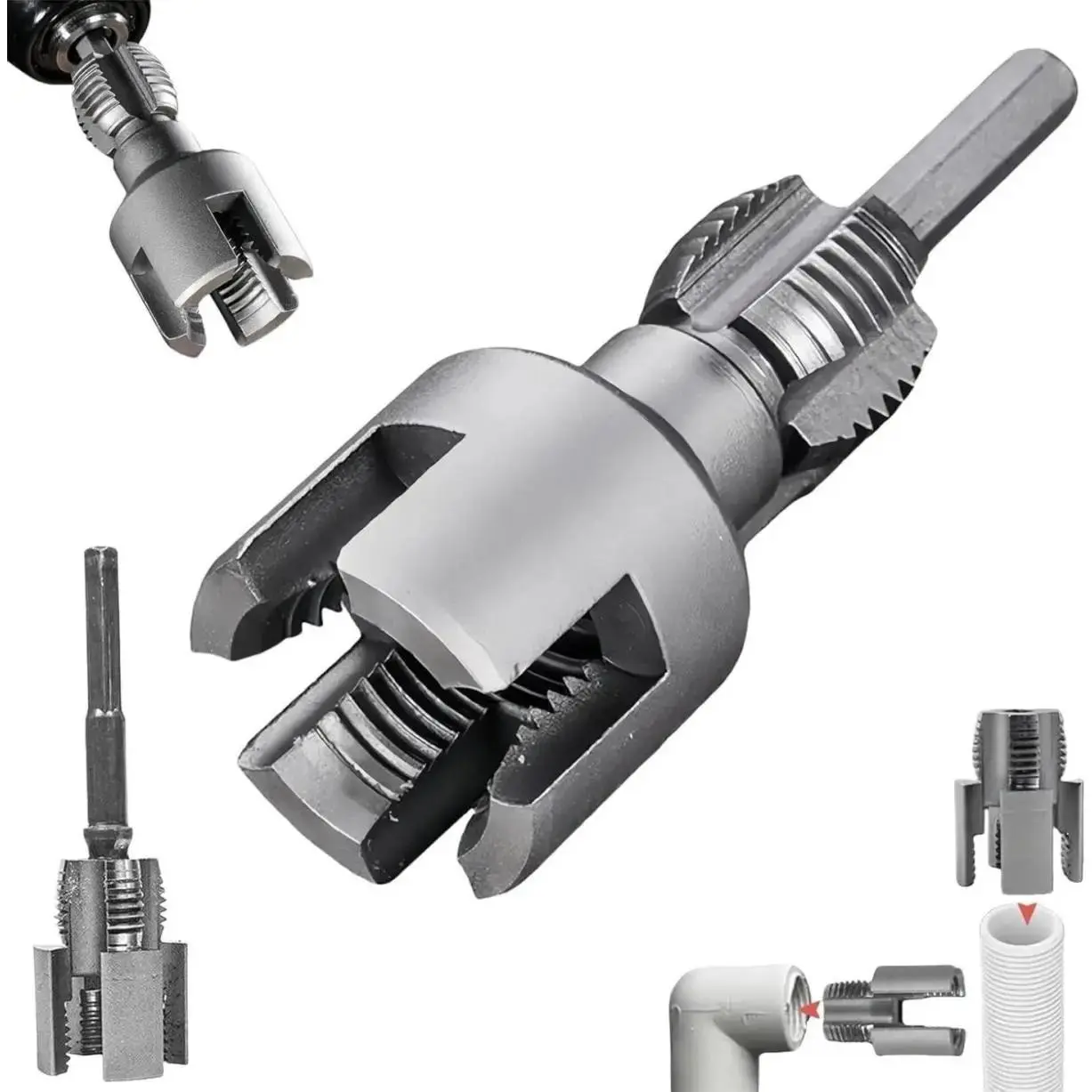 Pipe Thread Cutting Tool - 1/2'' 3/4'' Integrated Internal & External Pipe Threading Tool Upgrade Pipe Thread Cutting Tool for Plumbing DIY Repairs