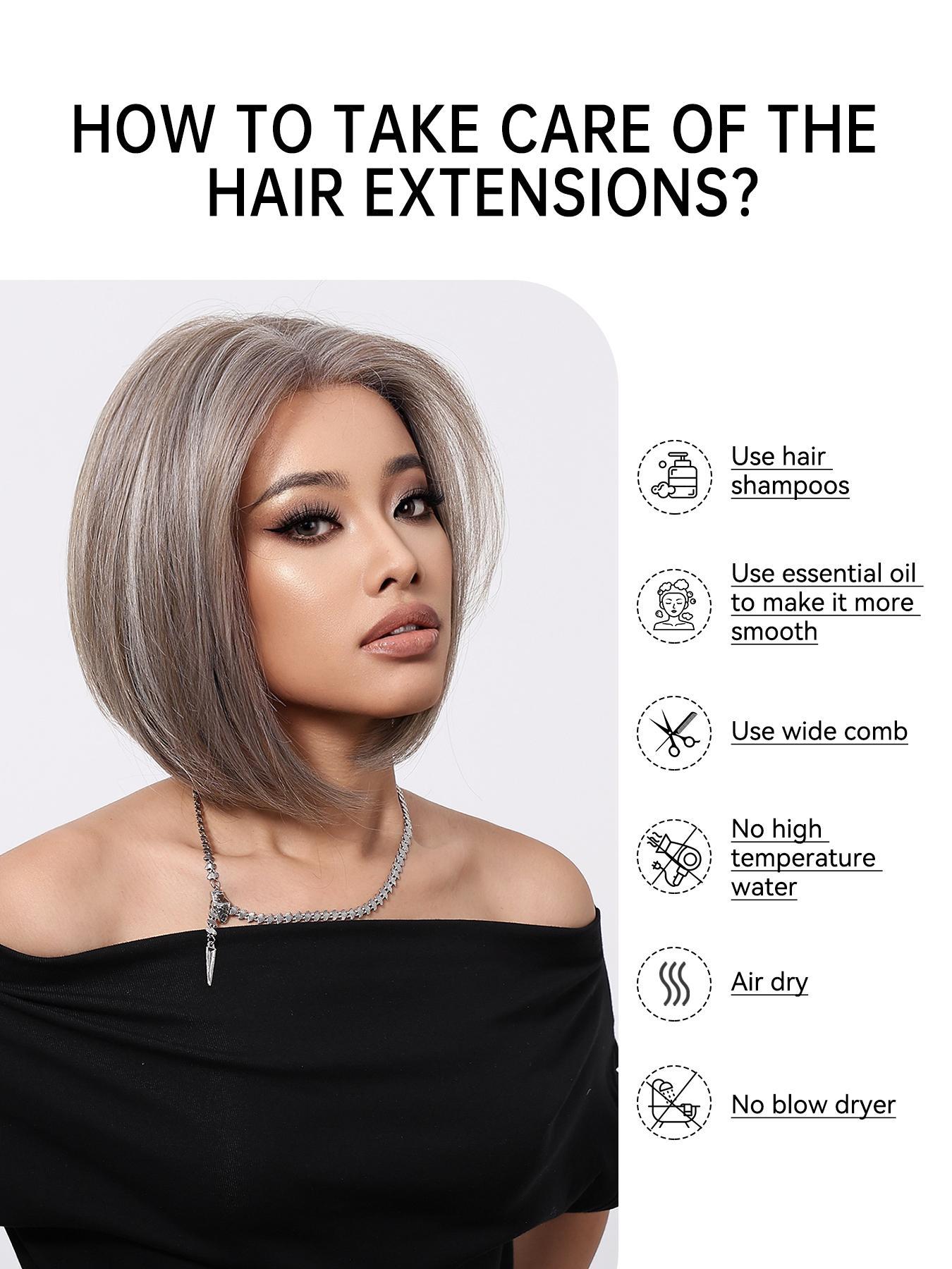 10 Inch Short Straight Bob Wig, Gorgeous Fluffy Wigs for Women, Synthetic Lace Front Wigs, Lace Frontal Wigs for Party, Daily Use