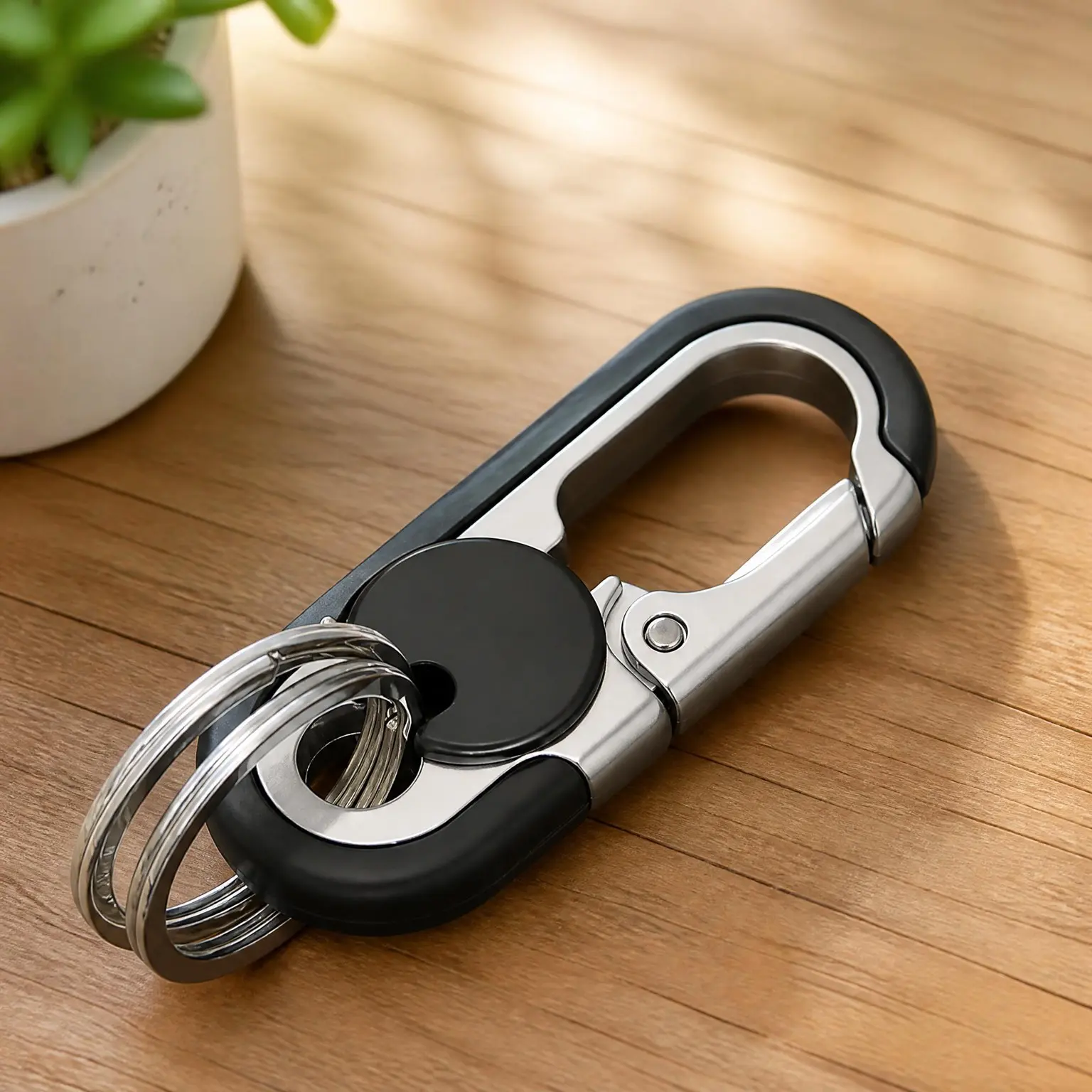 Men's Stainless Steel Car Keychain, Personalized Creative Anti-Loss Heavy Duty Metal Key RingGift