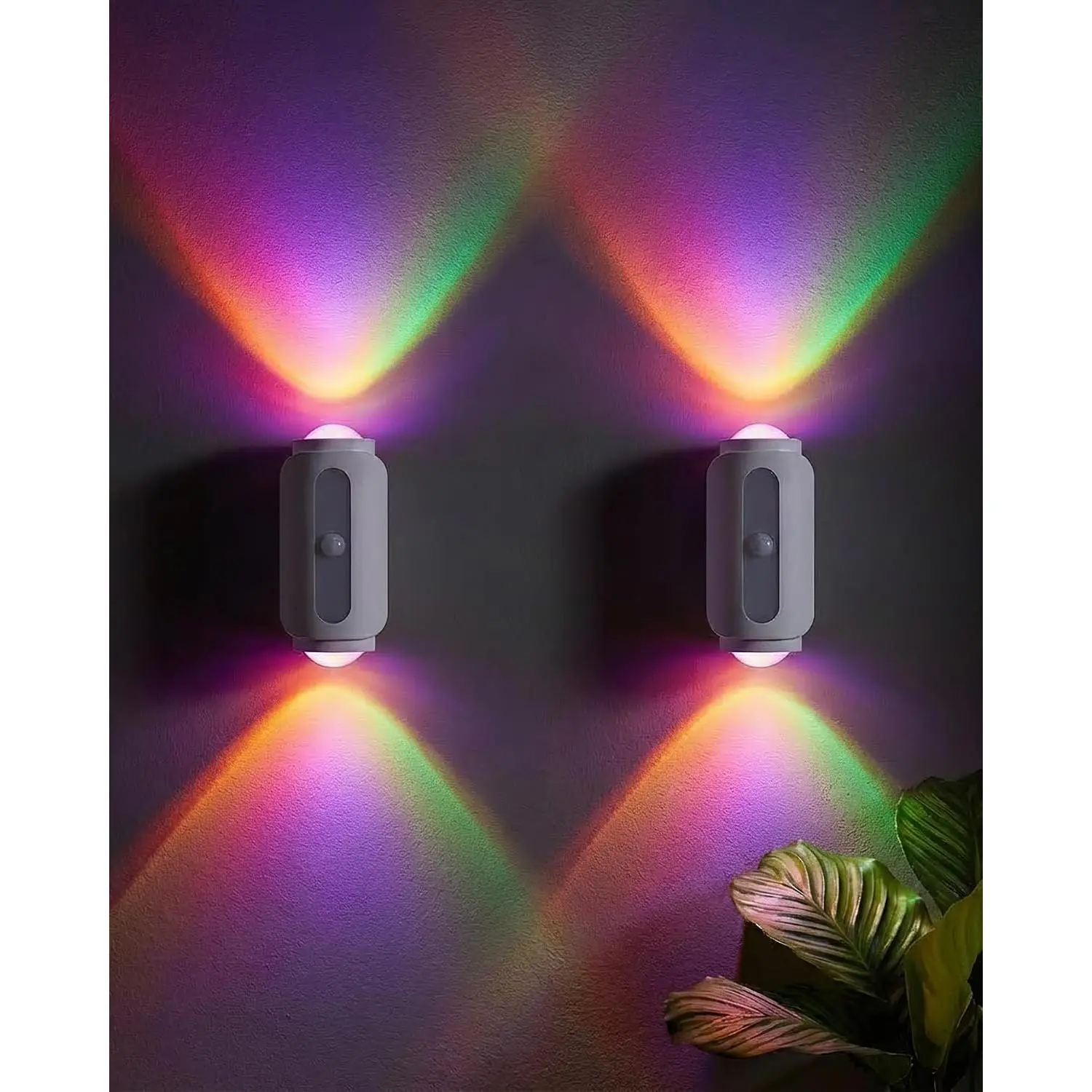 2-Pack Rechargeable Motion Sensor Wall Lights - Wireless No-Drill Peel-and-Stick RGB Sconces, Magnetic Battery-Operated Indoor Lighting with Auto Shut-Off, Color Temperature Adjustment for Hallway, Closet, Cabinet Dark Corners