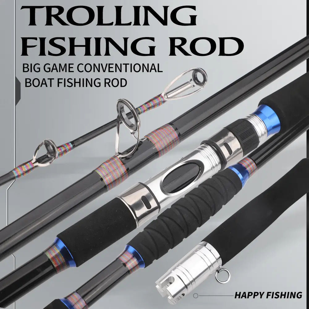 3-Piece Jigging Fishing Rod Spinning Rod 30-50lb Fishing Rod Portable Boat Rod 30-50LB,180CM/210CM/240CM