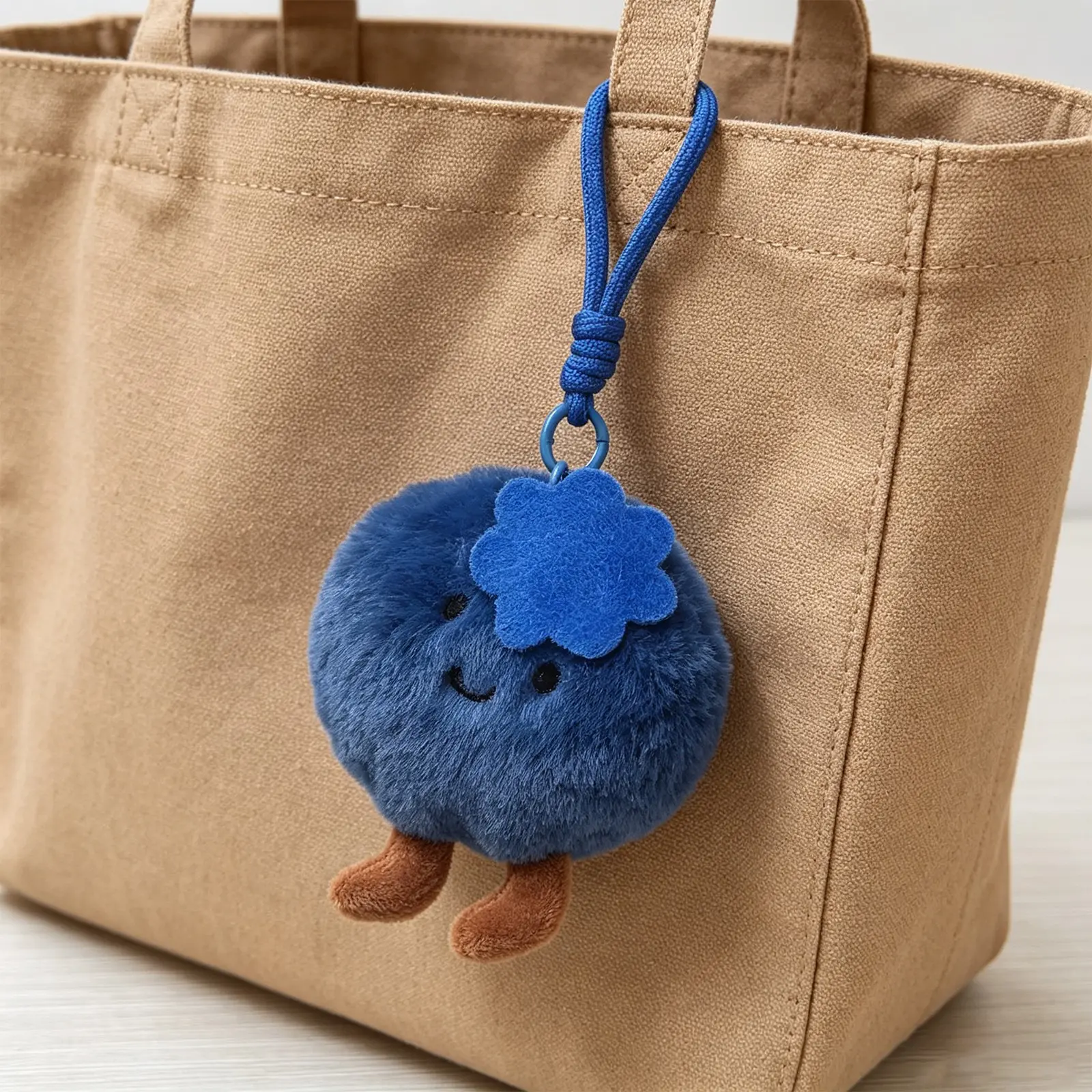 Cute Blueberry Plush Keychain, Healing Series Adorable Fruit Doll, Student Backpack Charm, Soft and Cozy Accessory, Keychain for Bags
