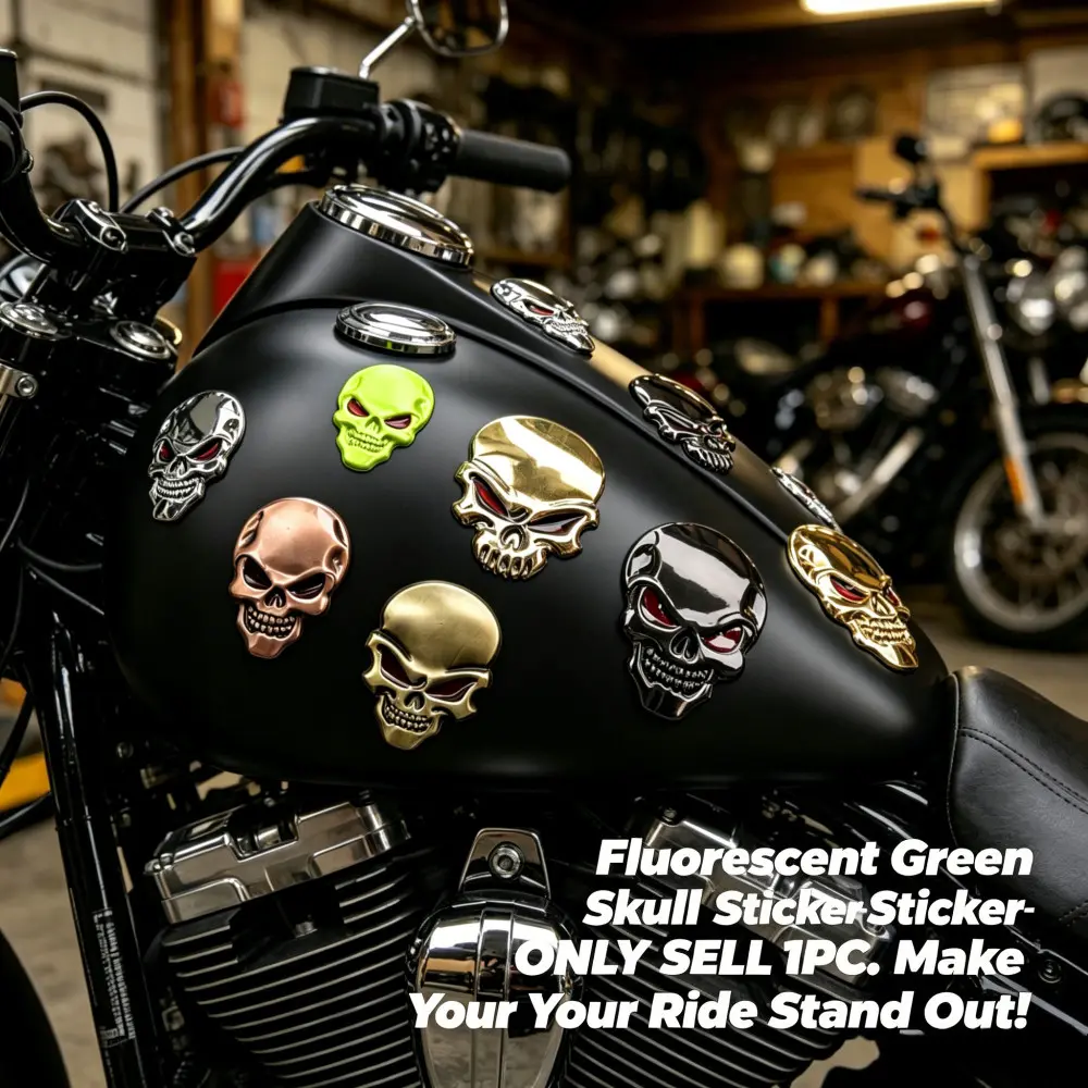 Motorcycle Rider Decal Sticker, Motorcycle Stickers, Graphic Decal, 3D Skull Emblem, Dual Use for Motorcycle Body and Helmet, Stylish and Durable Design, Perfect for Customization