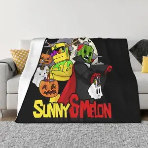 [All-Season Blanket]Sunny And Melon Blankets Soft Warm Flannel Throw Blanket Plush for Bed Living room Picnic Travel Home Sofa