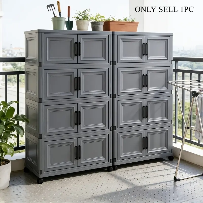 Storage cabinet with lid, 3/4/5/6 foldable art storage cabinet with magnetic door, multifunctional art storage cabinet with casters, suitable for organizing and storing in multiple scenarios such as home, office, and dormitory