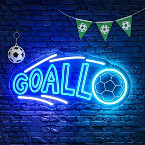 Football Neon Sign, Adjustable Light Football LED Sign, Sports Theme Decor, USB Powered, for Bedroom, Game Room, Home Decoration