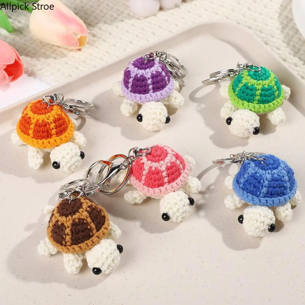 Cute Crochet Turtle Bag Charm, Handmade Soft Acrylic Animal Keychain, Kawaii Pendant for Backpacks, Purses, and Everyday Car Accessories, Diy Acrylic Keychain, Cute Keychain Accessory