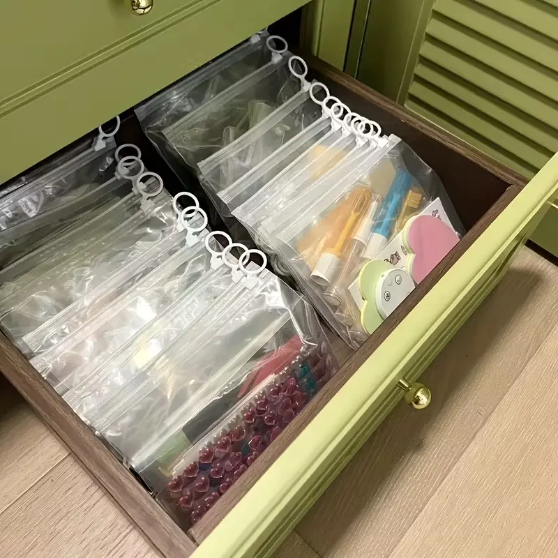 10pcs Practical Zipper Storage Bags, Transparent Organizer Pouches for Small Accessories and Underwear, Essential Closet Essentials, Clear Pouches with Zipper