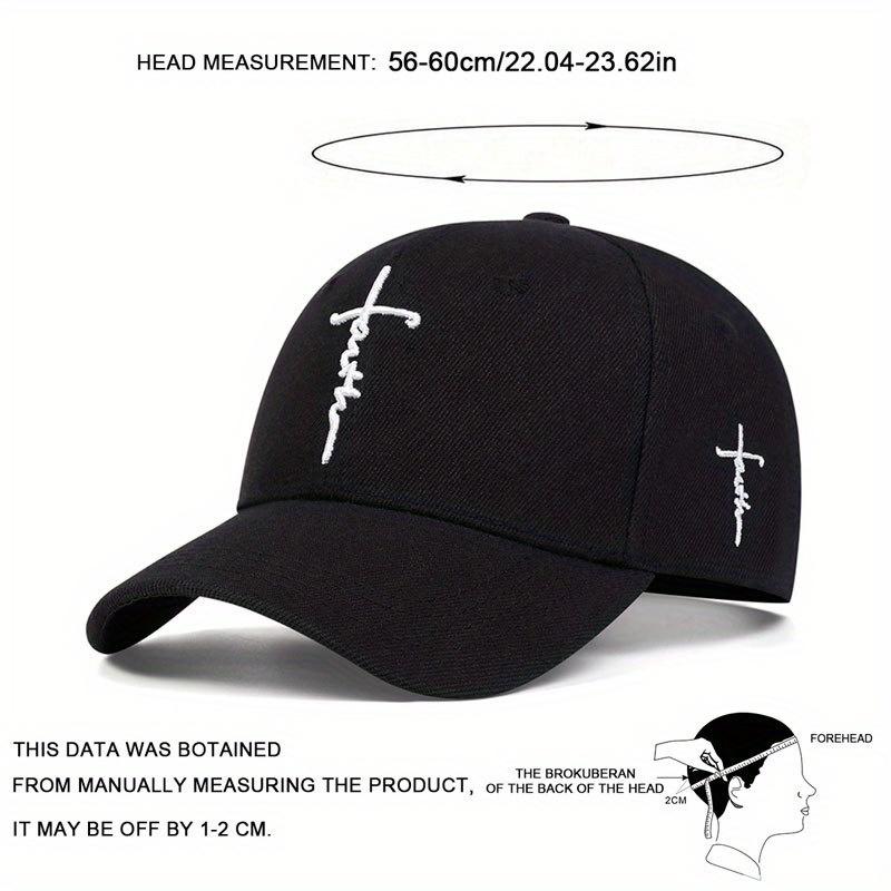 Personality Men Letter Curved Cross Embroidered Baseball Hat Outdoor Sport Adjustable Sunscreen Leisure Hat Spring Autumn Travel Tourism Beach Vacation