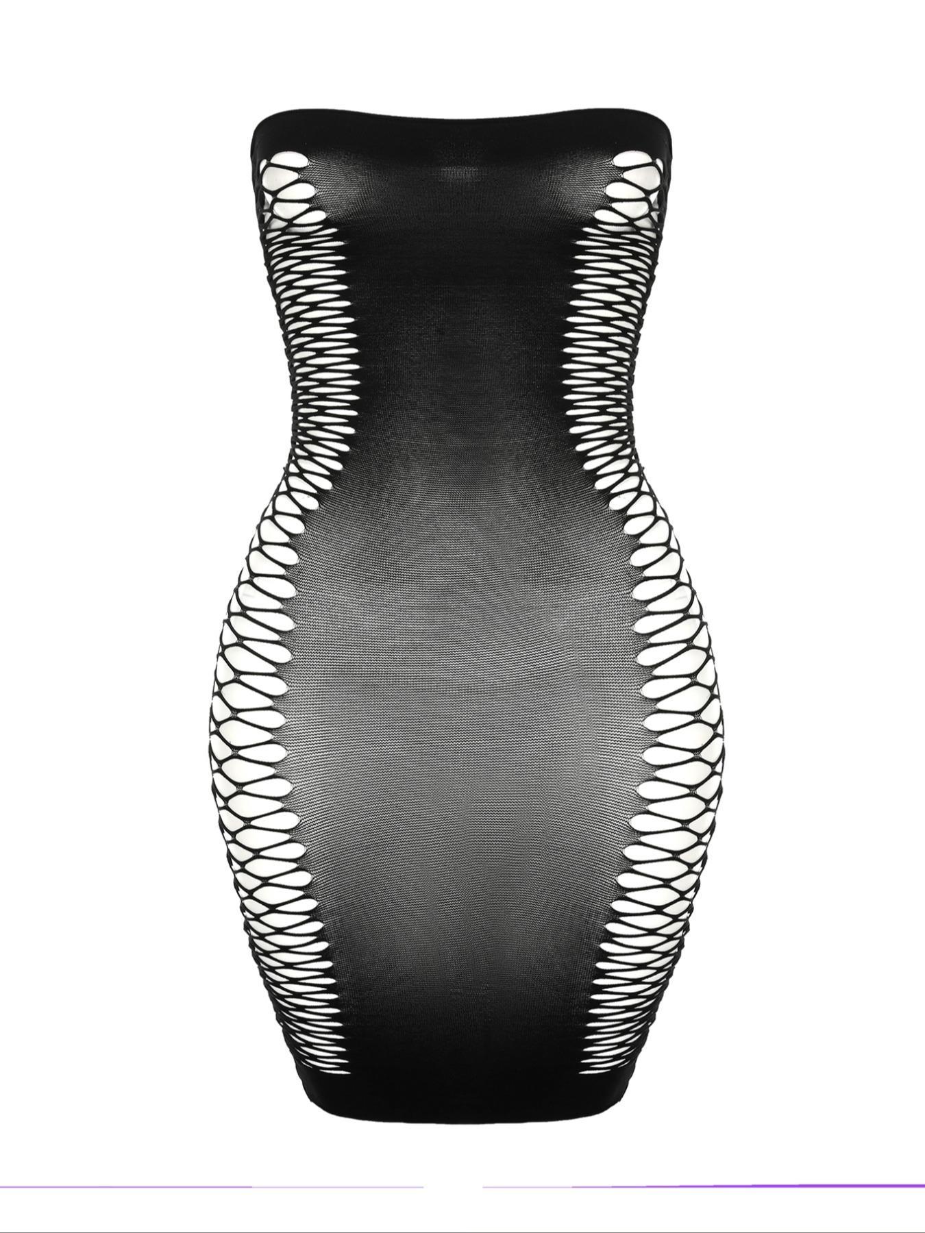 Women's Sexy Solid Backless Hollow Out Sheer Cami Cover Up Dress, Casual Spaghetti Strap Bodycon Dress for Beach Holiday Vacation, Ladies Summer Clothes