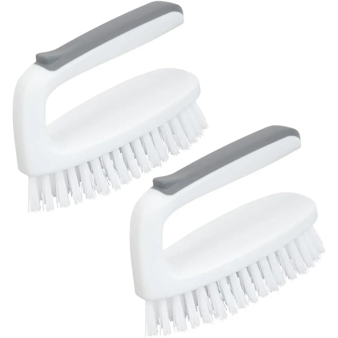 Heavy Duty Carpet Cleaning Scrub Brush with Handle, 2 Pack, WhiteGift
