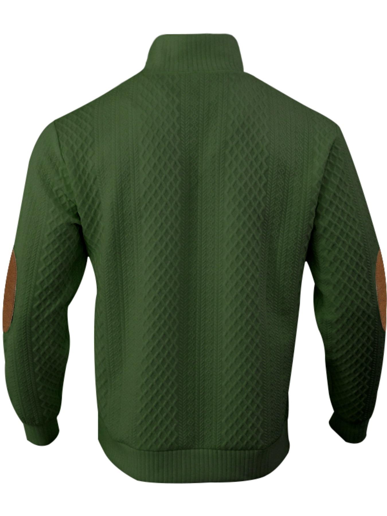 Men's Patchwork Print Button Stand Collar Sweatshirt, Regular Fit Casual Long Sleeve Pullover for Spring & Fall, Fashion Men's Clothes for Daily Wear