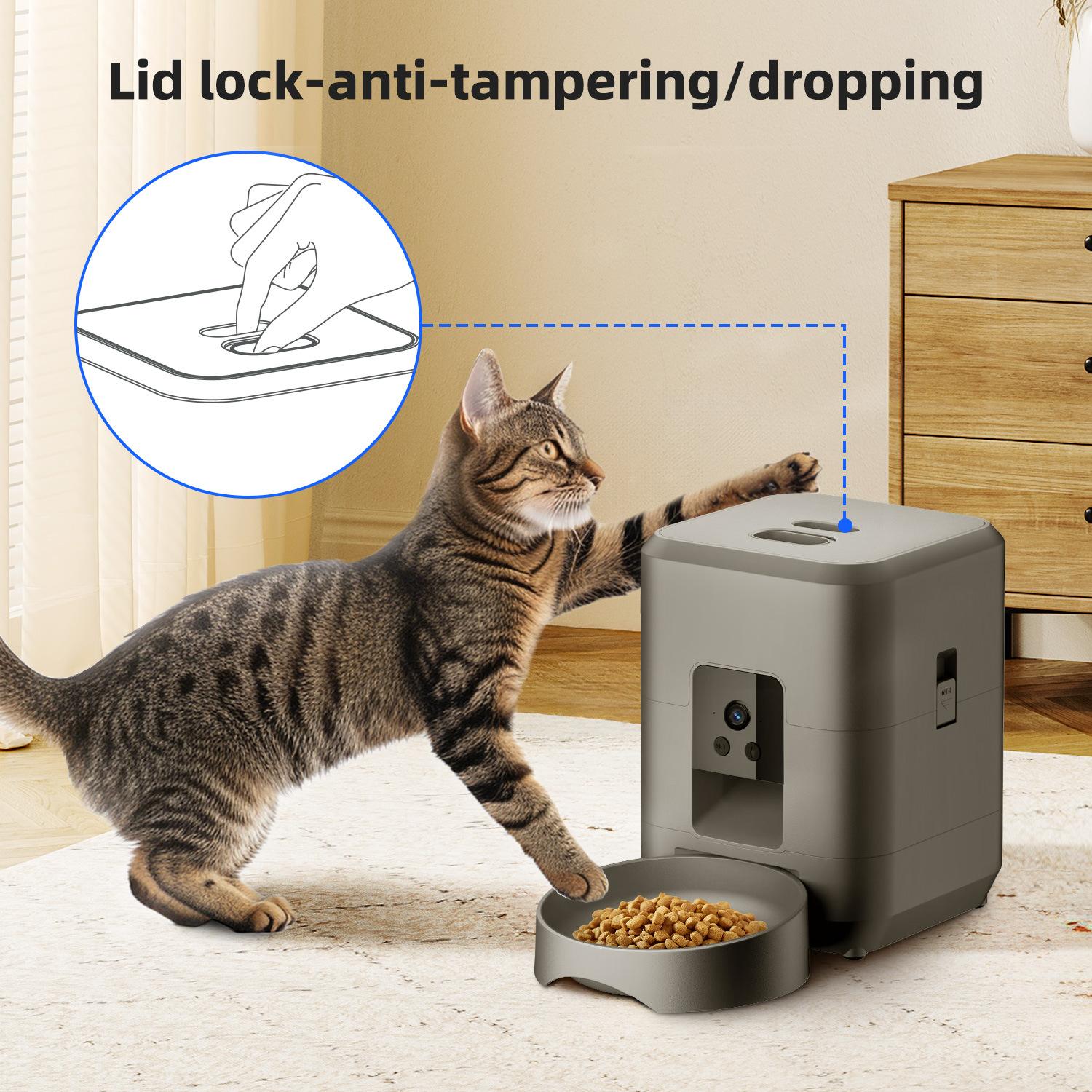 Pet Smart Feeder Automatic Timed and Quantified WiFi Remote Feeding for Dogs and Cats with Video Recording