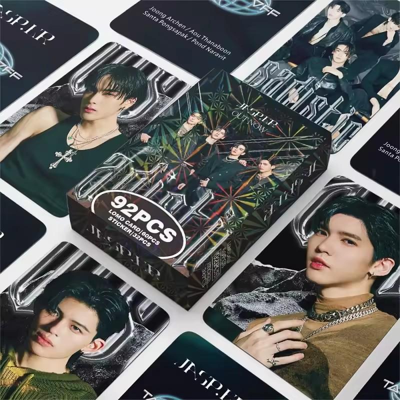 92Pcs/Set Thai Star Drama CP Laser Lomo Card - AouBoom BounPrem AuauSave Holographic Photo Cards with Bonus Stickers
