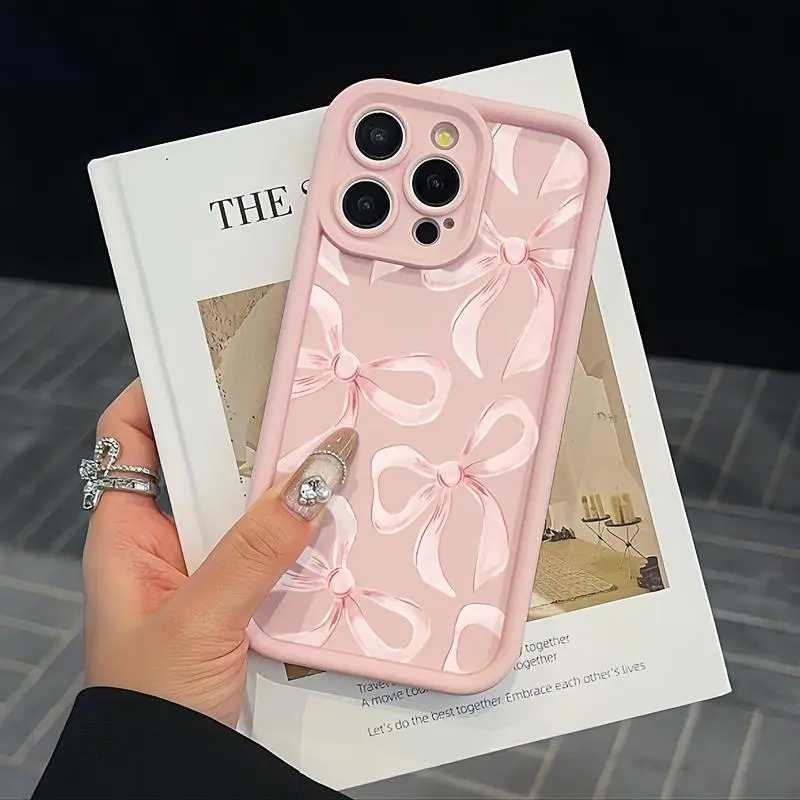 Bow Pattern Cute Fashionable Phone Case Protective Cover Compatible with iPhone 17 16 15 14 13 12 11 Xs Xr Samsung Galaxy S26 S25 Ultra S24 Plus S23 FE S22 S21 Series