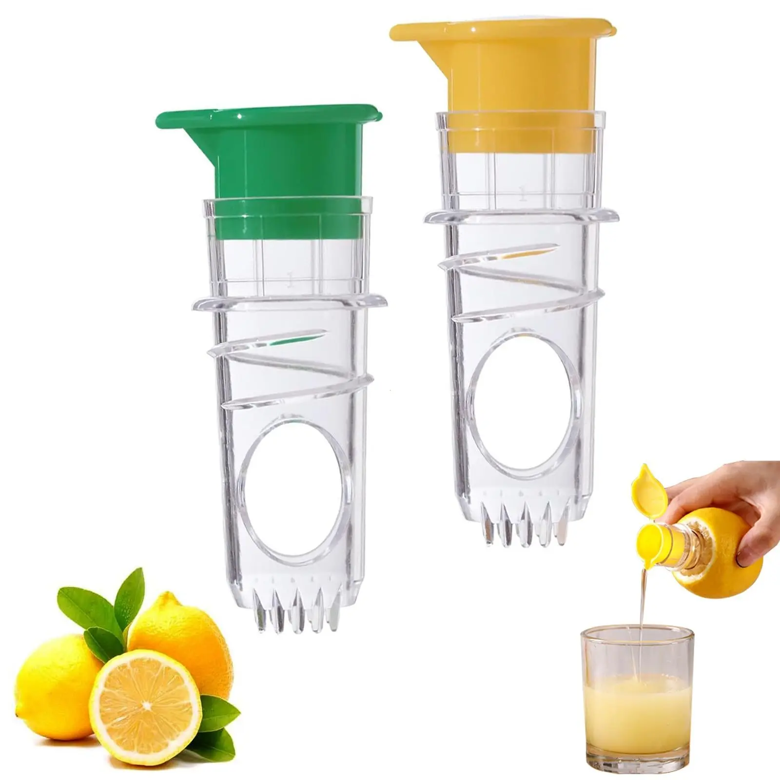 2-Pack Lemon Juicer, Multi-Functional Manual Mini Fruit Squeezer, Juice Separator, Home Use Citrus Press, Fresh Juice Filter Tool