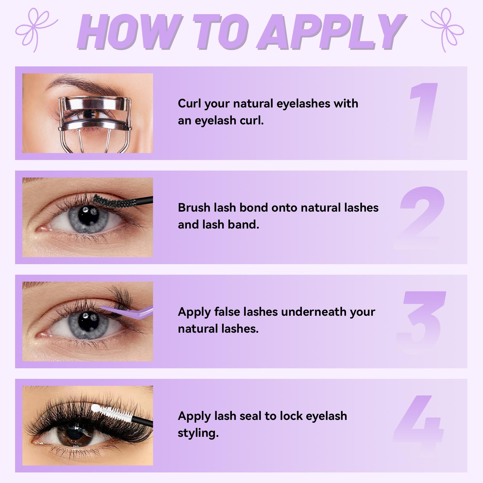 Eyelash Extension Kit, 1 Box Portable Eyelash Makeup Kit, Including Eyelash Glue, Sealer, Remover, Tweezers, Eyelash Curler Protector, Eye Makeup Tool, Cosmetic, DIY Eyelash Extensions