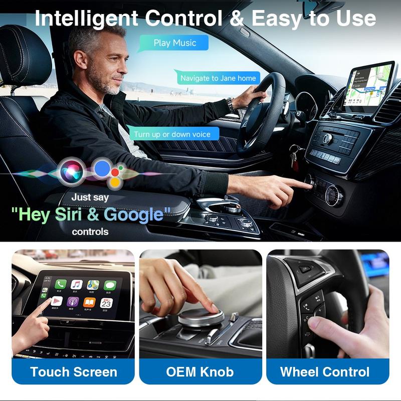New Wireless Carplay Adapter, Upgrade Wired Carplay/Android Auto to Wireless, Universal Mini USB and Type-C, Plug and Play, Fast Stable Connectioncar accessory, Carplay Dongle Connectivity