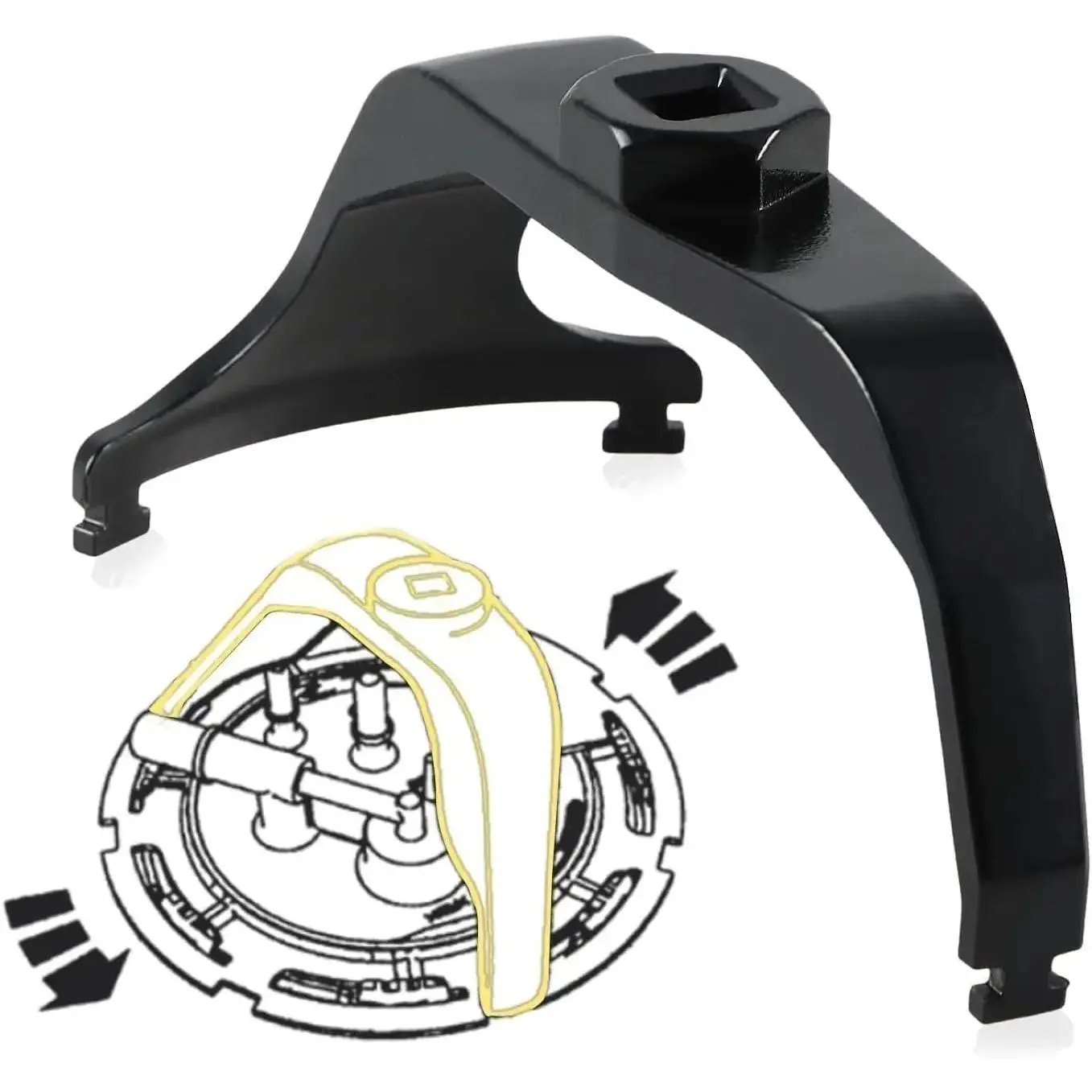 1/2" Drive Fuel Tank Lock Ring Tool, Specialty Mechanic Tools for Fuel Pump Sender Removal & Installation, Impact Wrench