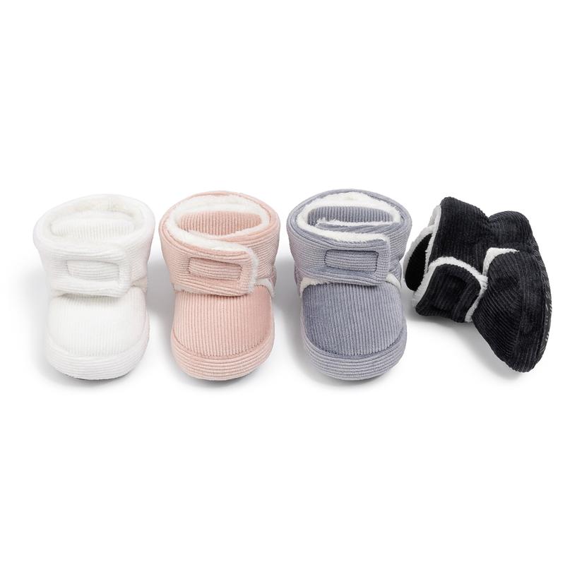 Baby Boys Girls Winter Booties Solid Color Non Slip Cozy Fleece Lining Comfortable First Walkers