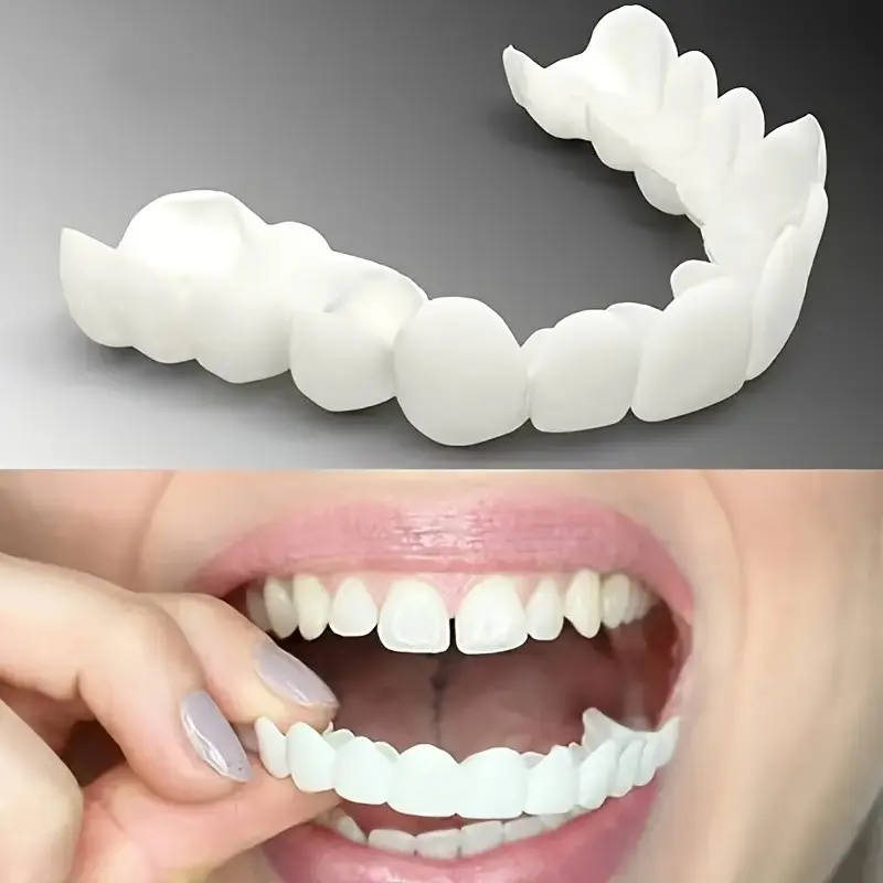 4pcs Temporary Upper And Lower Teeth Panel Set - Durable, Easy to Use, Detachable Upper And Lower Teeth Panel Additions - Suitable for Daily Use
