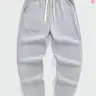 Men's Casual Fleece Drawstring Pants, Comfortable Warmth for Daily Wear, Sports & Outdoor Activities, Men's Jogger Sweatpants, Winter Warm Sweatpants
