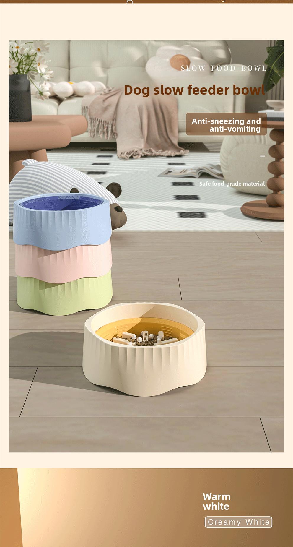 Slow Feeder Dog Bowl Cat Bowl Anti Choke Interactive Dog Bowls with Non Slip Base Anti Tip for Pet Eating Training Multiple Use