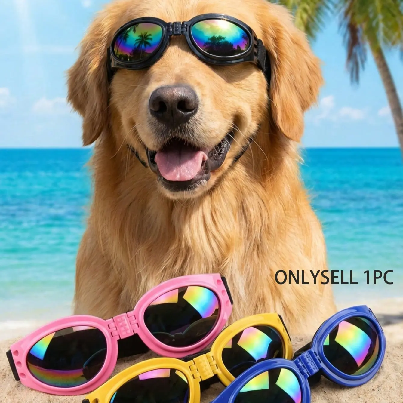 Pet Sunglasses for Dogs, UV Protection Funny Glasses, Fashion Accessory for Small Breeds, Teddy/poodle, Multiple Colors Available