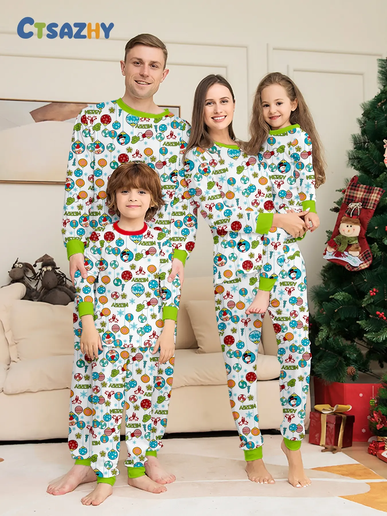 Christmas Red Black Plaid Raglan Matching Family Pajamas, Soft Color Block Loungewear for Adults, Kids, Couples & Family of 3/4