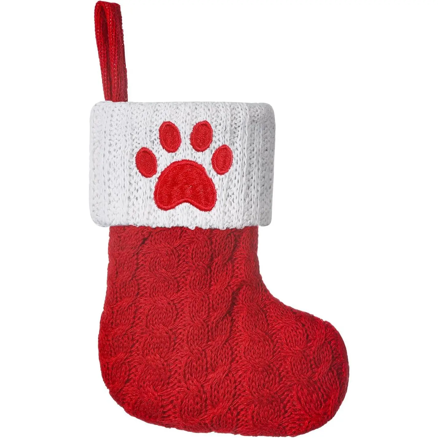 Mini Red Knit Stocking 8.5 Inches Initial Monogram Embroidered Christmas Stocking Family Fireplace Hanging Ornament Xmas Holiday Decor Gift