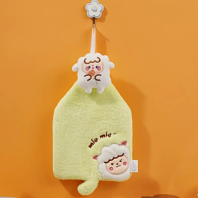 Cartoon Cute Animals Coral Fleece Hand Towel with Sweet-Style Cartoon Design - Quick-Drying, Shedding-Resistant, for Kitchen/Bath Home Care Supplies (Panda, Capybara, Penguin, Sheep, Rabbit, Bear Styles)