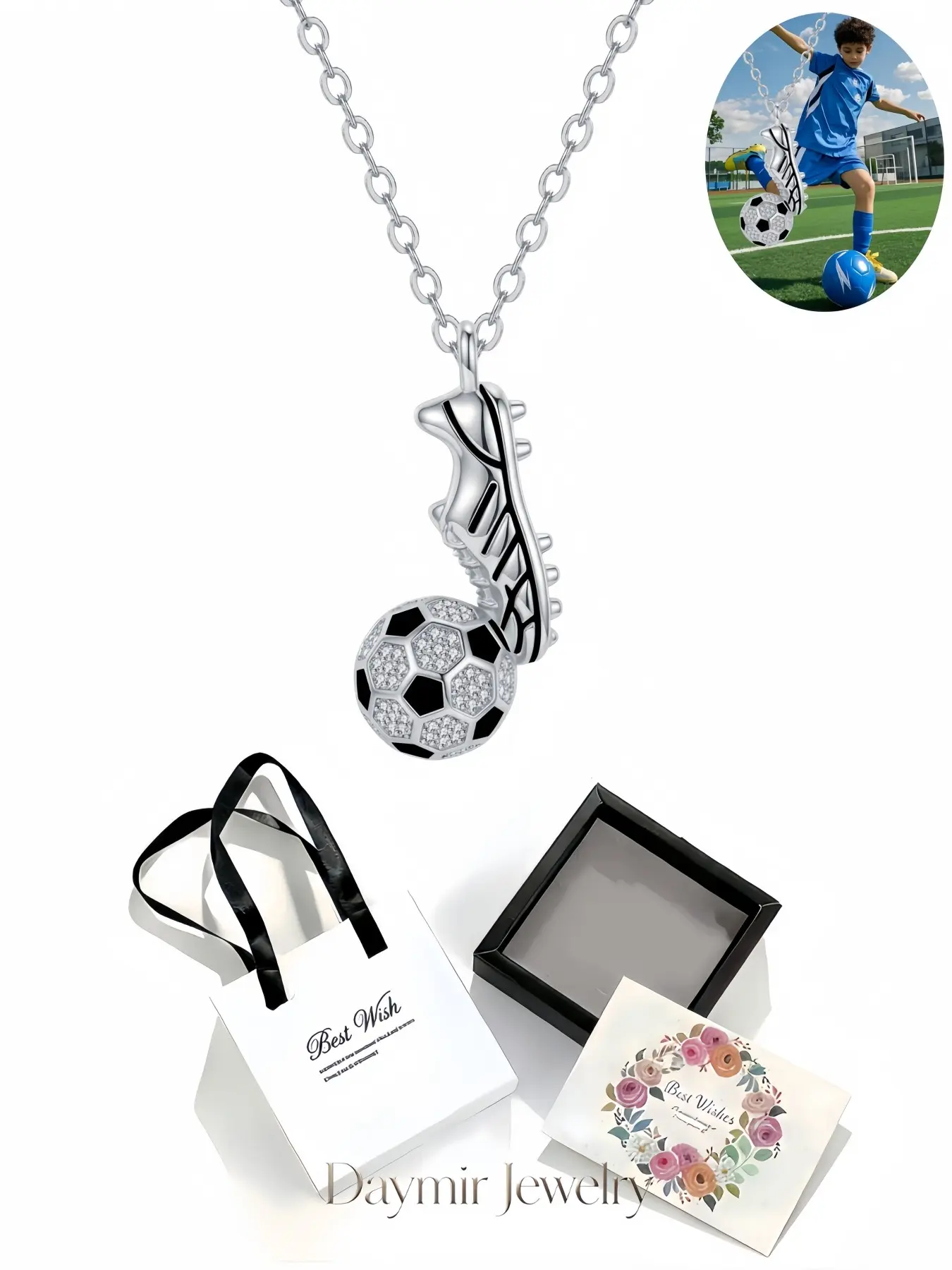 Dream Chaser Clavicle Chain, trendy soccer shoe diamond necklace for men and women. Comes with an exquisite drawer jewelry box, perfect gifts for birthdays, Mother’s Day, Valentine’s Day, Christmas and anniversaries.
