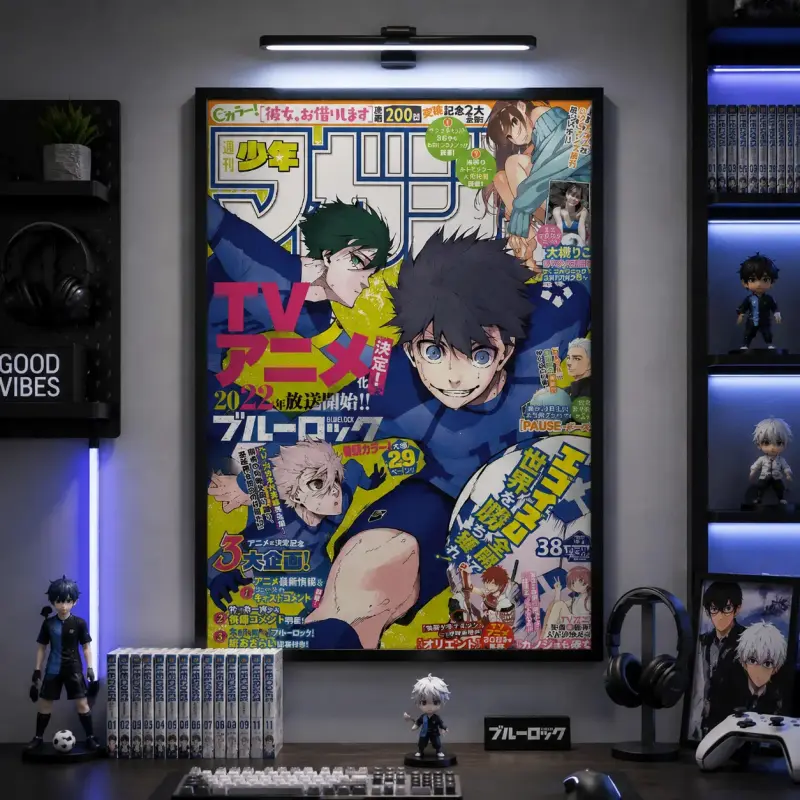 Blue Lock Anime Poster Canvas Wall Art Isagi Yoichi Bachira Meguru Rin Itoshi Soccer Manga Anime apanese Aesthetic Decor Bedroom Living Room Gaming Room Office Gift for Anime Fans Soccer