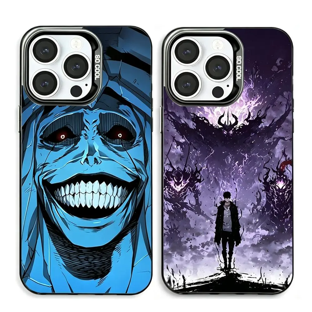 Solo Leveling phone case For iPhone 17 Promax Air 16 Pro 15 14 Plus 13 12 & Samsung S23-26 Fall Black Matte Hard Bumper Protector Protective