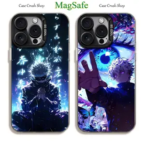Anime Jujutsu Kaisen Cool MagSafe Gojo Phone Cases For iPhone 17 16 15 14 13 12 11 Promax Pro Air Plus Luxury Black IMD Shockproof Protective Cover