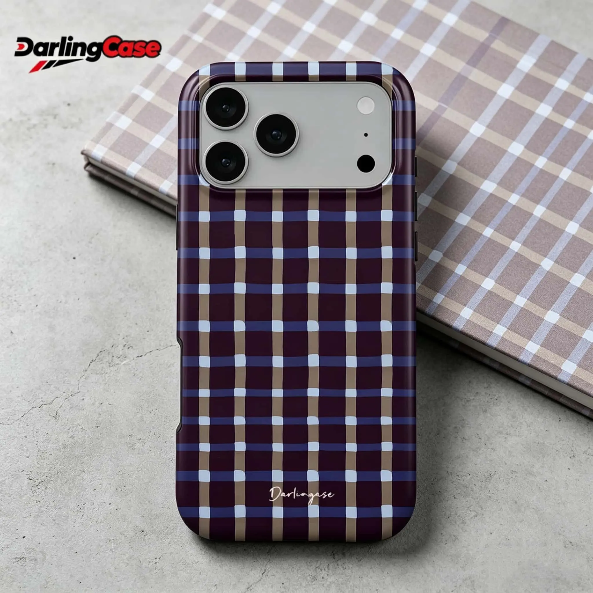 Dressy Ethnic Plaid Print Silicone Cellphone Case - Shockproof, Anti-Scratch Hard Cover Customized for iPhone, Durable Protective Accessory for Smartphones