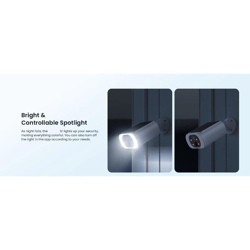 Solar Camera Outdoor Wireless, 2K WiFi Battery Powered Cameras System for Home Security with Embedded Panel, AI Motion Detection, Smart Spotlight & Alarm, Color Night Vision,No Hub Needed