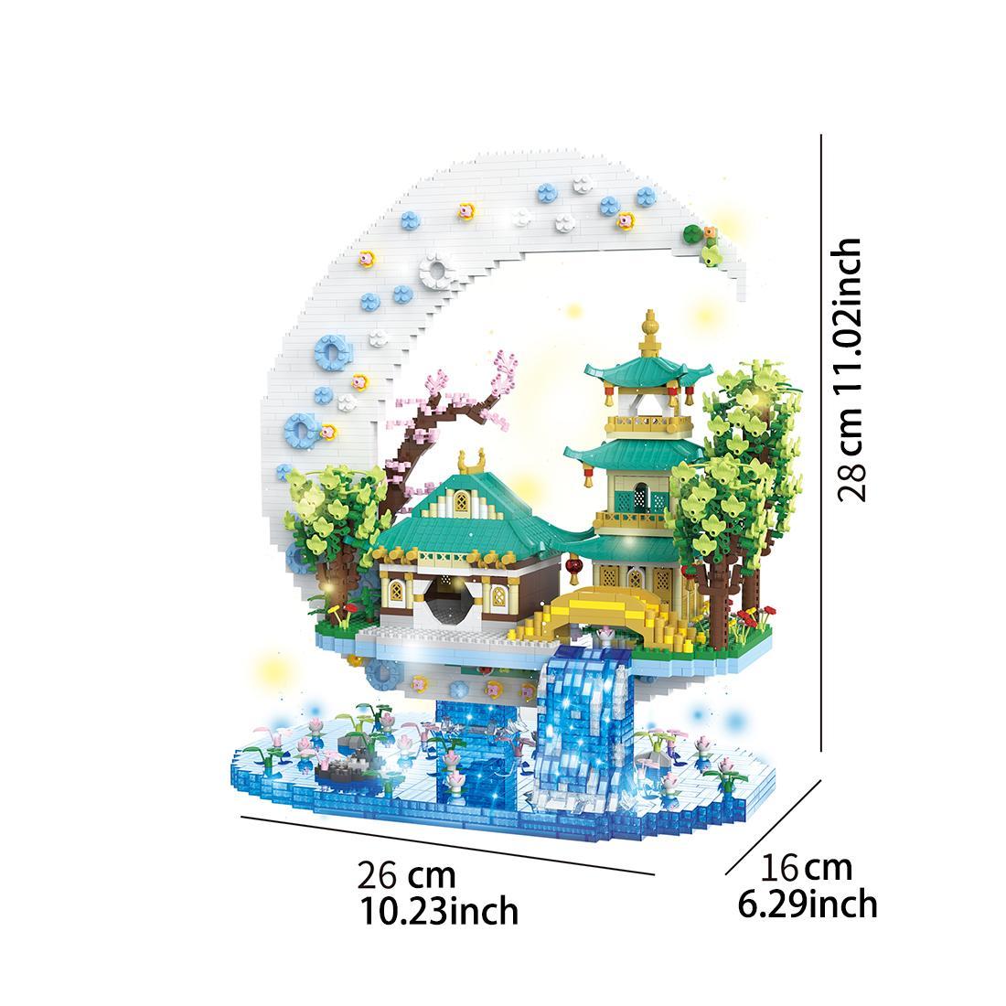 Chinese Style Architecture Building Blocks Set, Creative 3D Home Desktop Holiday Decoration Ornament, Suitable for Friend and Adults