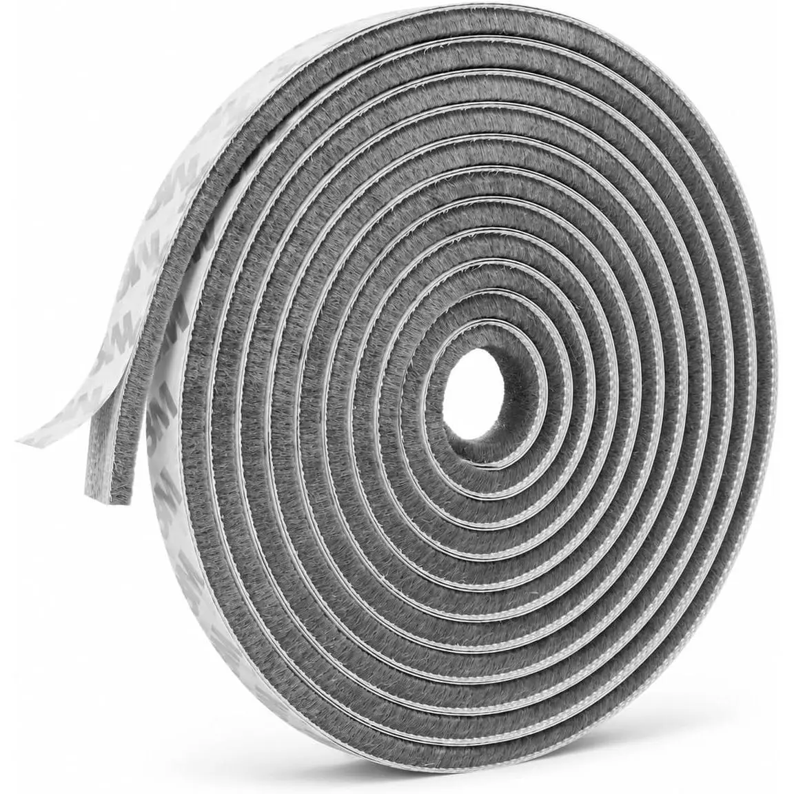 Nylon Pile Brush Weather Stripping, Self-Adhesive Back Peel-and-Stick Flexible TPU Draft Blocking Seal Strip for Sliding Doors & Windows, Gray Felt Draft Stopper, 20FT