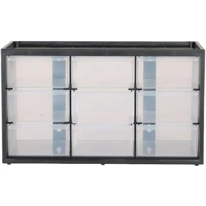 Plastic Storage Organizer Bin System, 9 Compartment, Modular, Home Office (‎CMST40709)