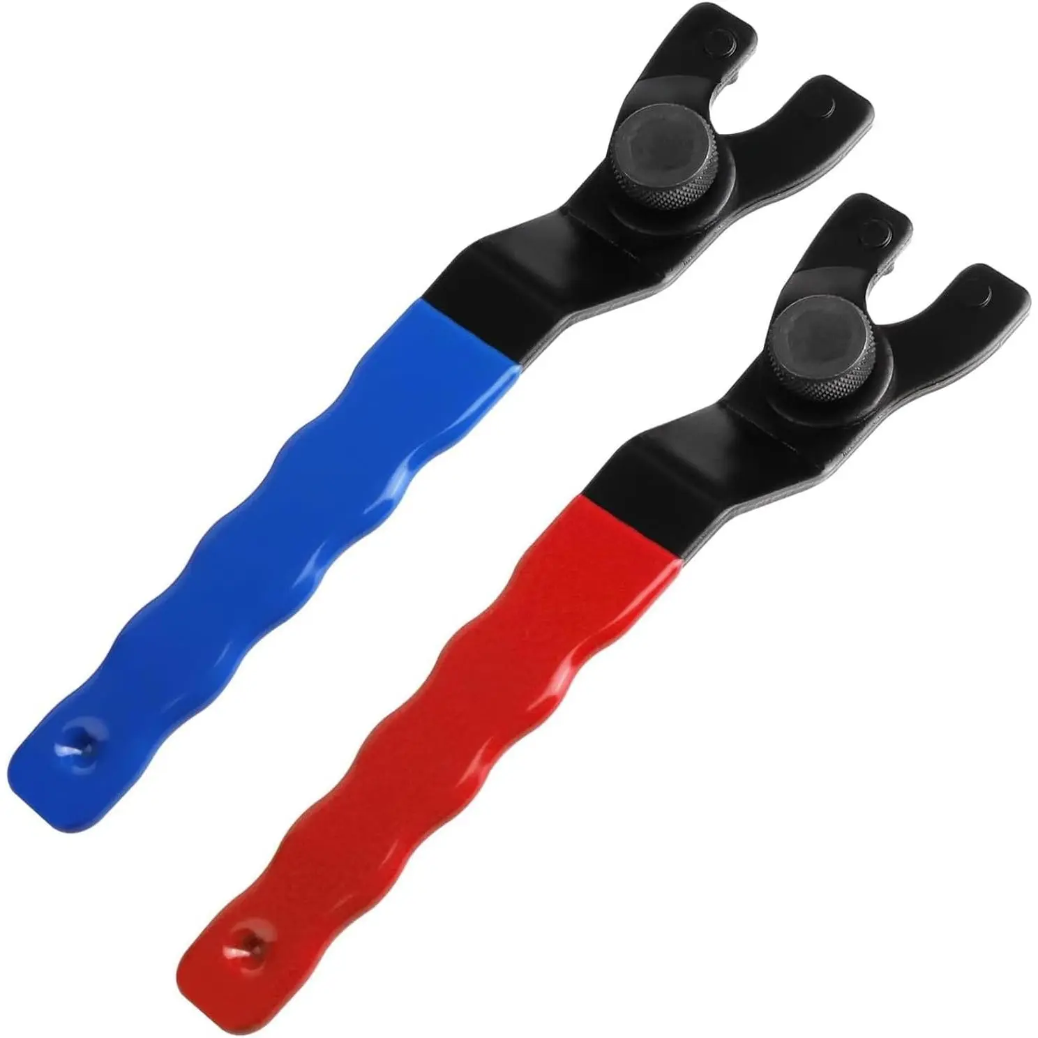 2 count-Adjustable Pin Spanner Wrench,Angle  Wrench Spanner,Spanner Wrench for (Blue+Red)