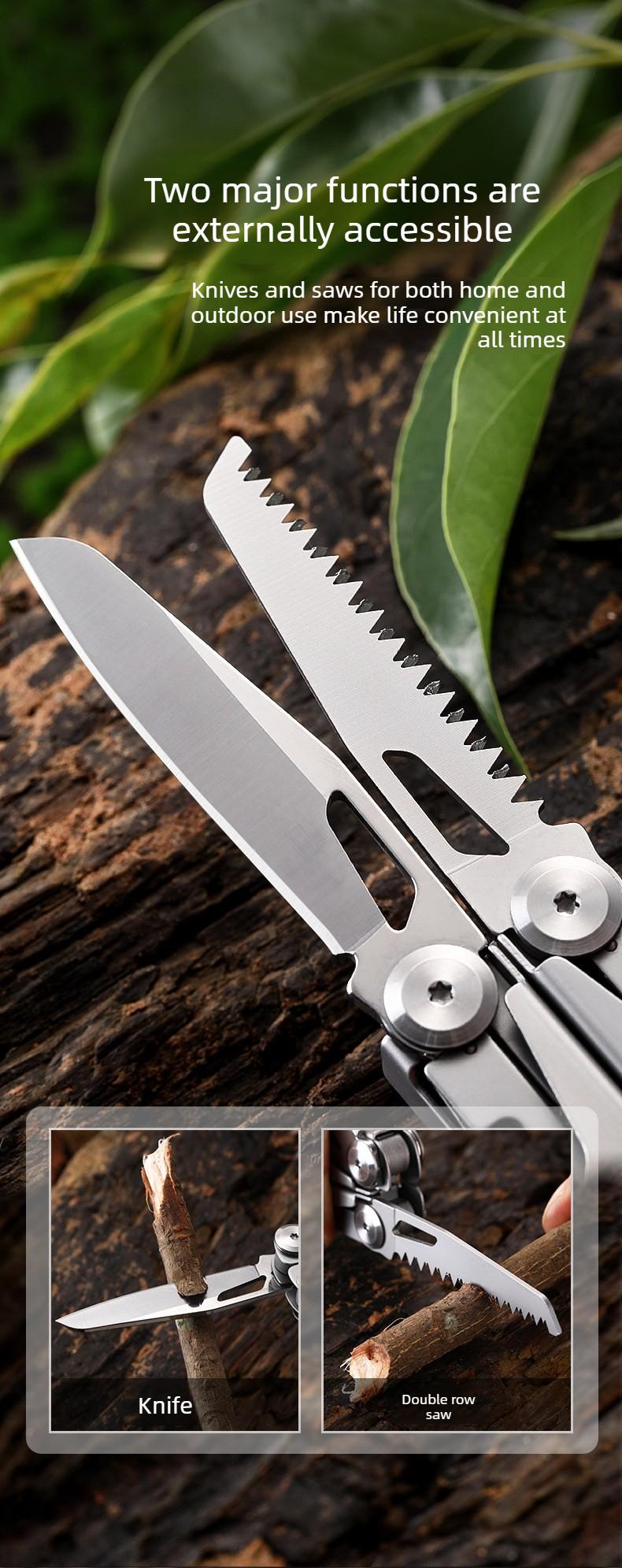 Multi-functional pliers with outdoor folding knife - portable pocket knife, emergency survival gear, multi-tool combination pliers rally essential gear