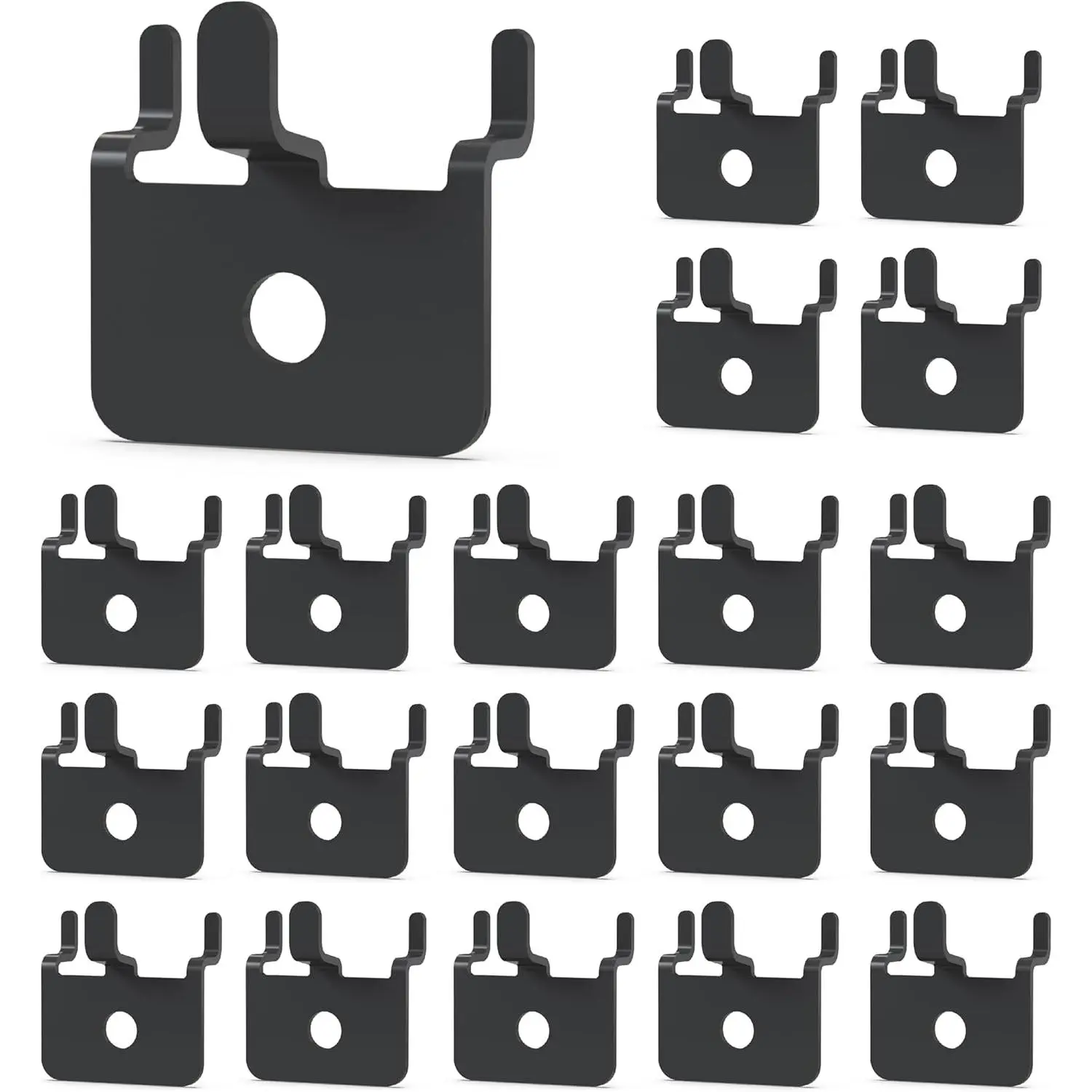 20 count Black Pegboard Picture Hangers for 1/8 & 1/4 Inch Boards | U Shape Display Hooks with 10 lb Capacity for Pictures, , , Lanyards, Arts, Crafts and Retail