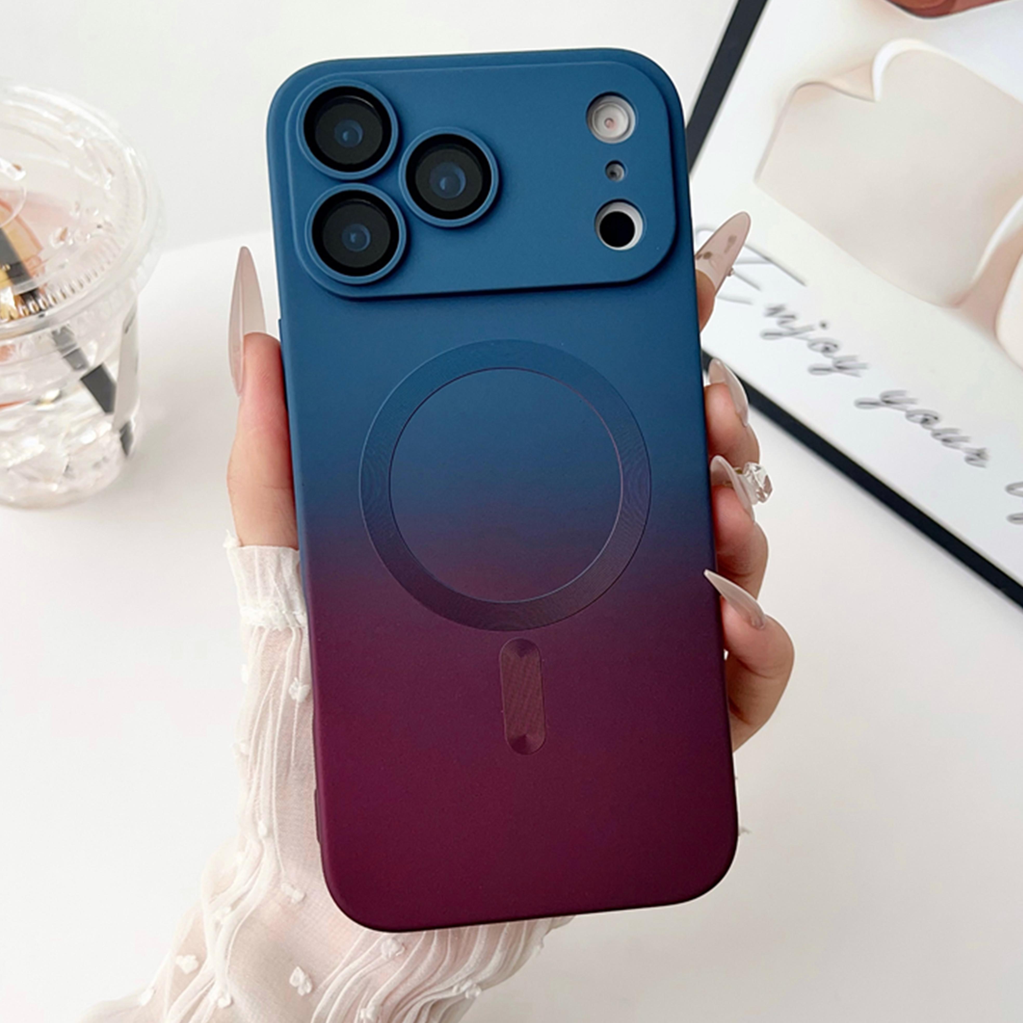 Fin Double Colored Magsafe Magnetic Wireless Charging Case For iPhone 17 Pro Max 16 15 14 13 12 11 Pro Max Plus Gradient Color Silicone Cover Link No.25