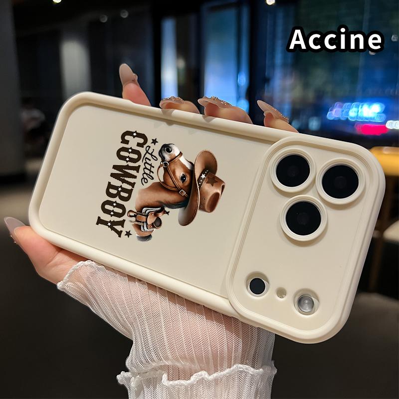 Compatible with  iPhone 17 Pro Max 16 Plus 15 14 13 12 11 XR Air E Case Horse in Cowboy Hat Pattern Soft Non Slip Rugged Durable Smartphone Cover for Boy