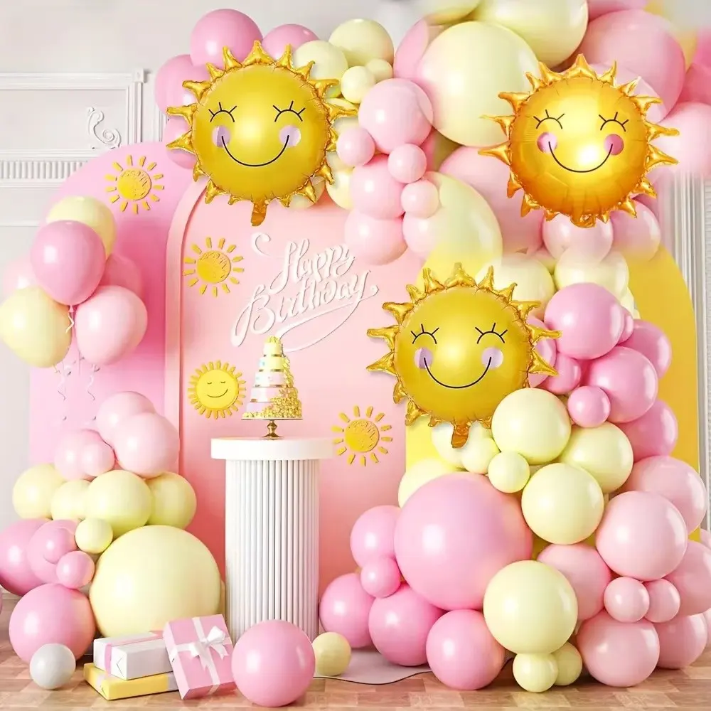118pcs Balloon Sunflower Set, Perfect for Back-To-School Decor, Birthday Party Balloon Decoration Supplies, Anniversary Occasion