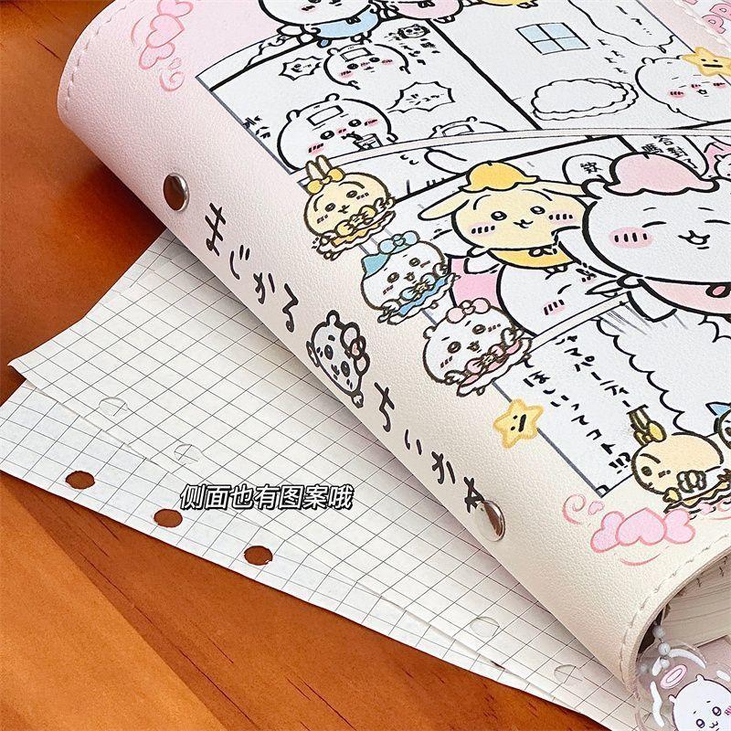Chiikawa A6 Loose-leaf Notebook Cute Kawaii Portable Journal Book Students Detachable Pages Diary Planner Stationery Girl Gift