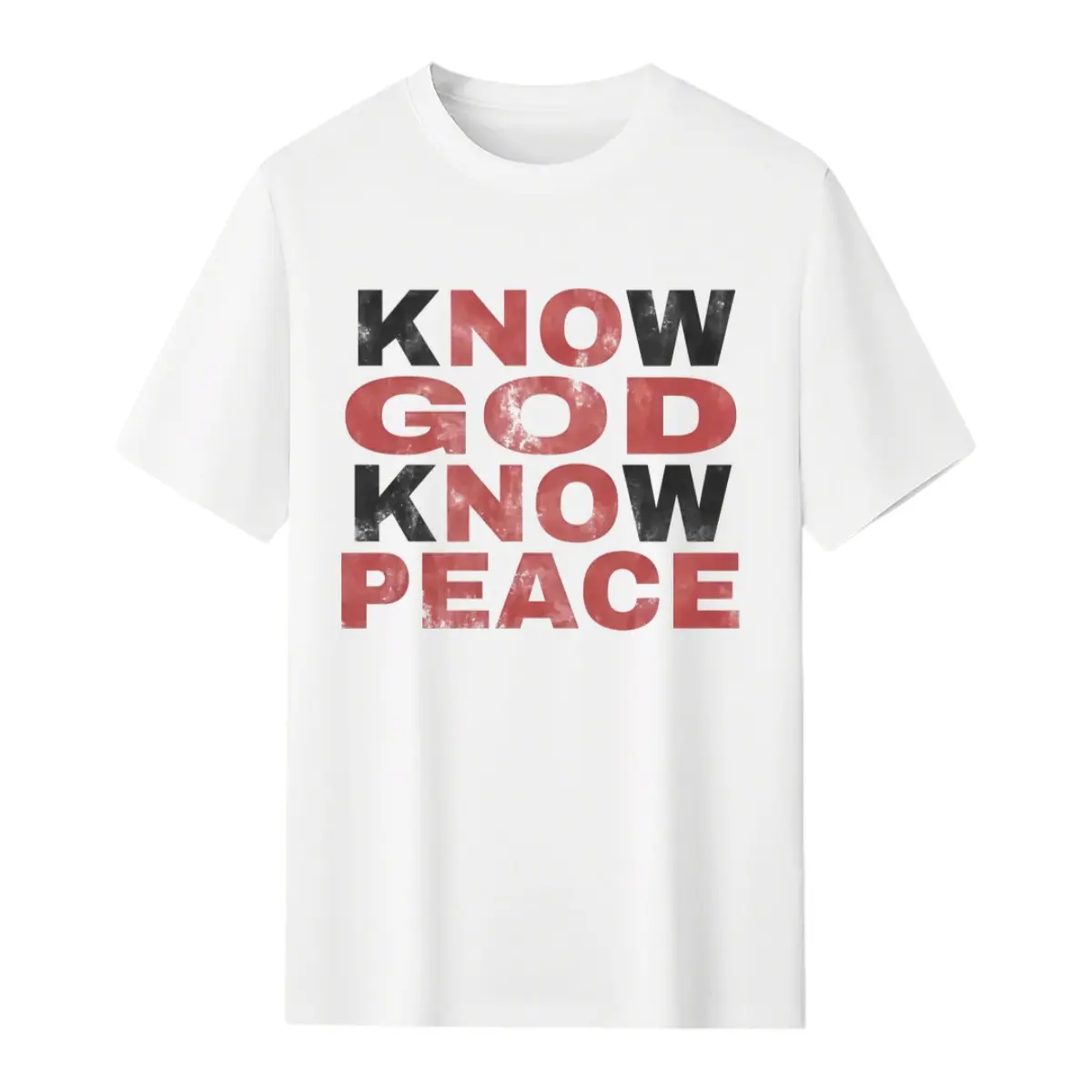 Know God, Know Peace, No God, No Peace Graphic T-Shirt – Faith-Based Inspirational Quote Tee, Religious Casual Wear graphic  tees  women Crewneck Cotton